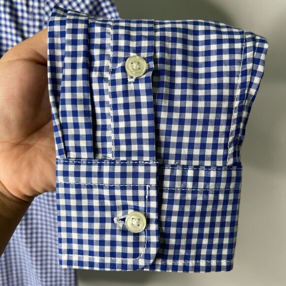 NWT POLO Ralph Lauren Kid's Blue White Checkered Button Down Shirt Size Large - Picture 9 of 9